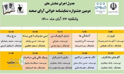 با اعلام دبیرخانه دومین دوره

آثار راه یافته به جشنواره نمایشنامه‌خوانی «آوای صحنه» میاندوآب مشخص شد